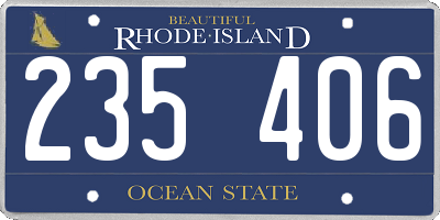 RI license plate 235406