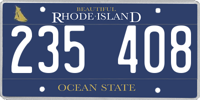 RI license plate 235408