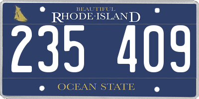 RI license plate 235409
