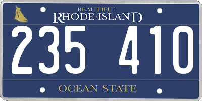 RI license plate 235410