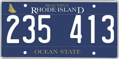 RI license plate 235413