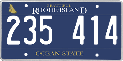 RI license plate 235414