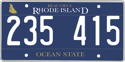 RI license plate 235415