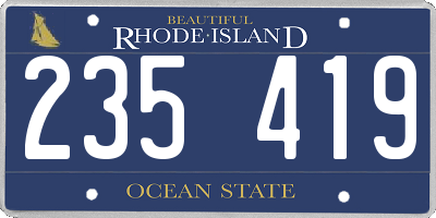 RI license plate 235419