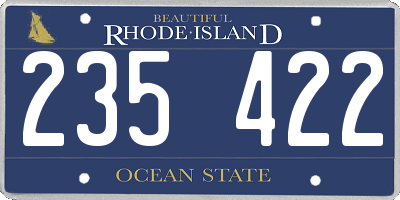 RI license plate 235422