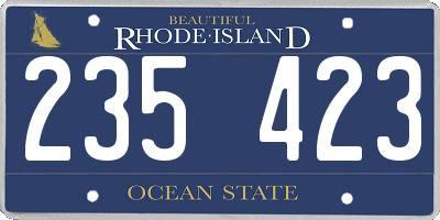 RI license plate 235423