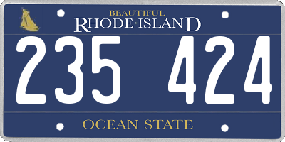 RI license plate 235424