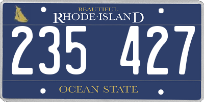 RI license plate 235427