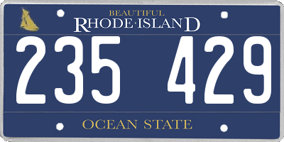 RI license plate 235429