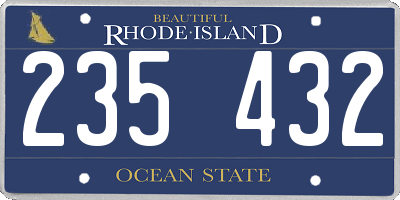 RI license plate 235432
