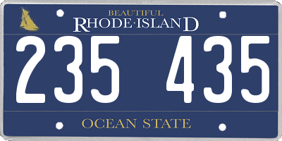 RI license plate 235435