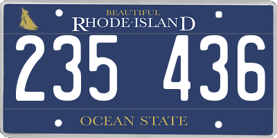 RI license plate 235436