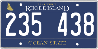 RI license plate 235438