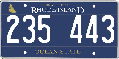 RI license plate 235443