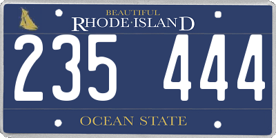RI license plate 235444