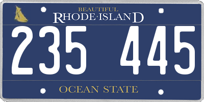 RI license plate 235445