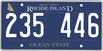 RI license plate 235446