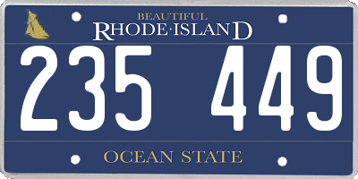 RI license plate 235449