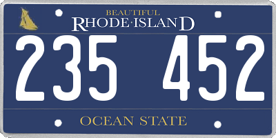 RI license plate 235452