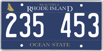 RI license plate 235453