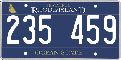 RI license plate 235459