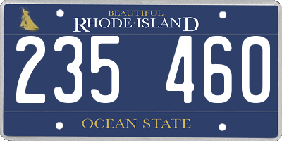 RI license plate 235460