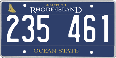RI license plate 235461