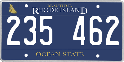 RI license plate 235462
