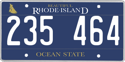 RI license plate 235464