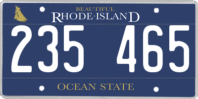 RI license plate 235465
