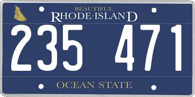 RI license plate 235471