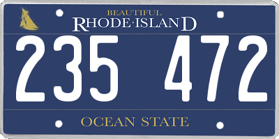 RI license plate 235472