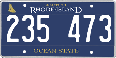 RI license plate 235473
