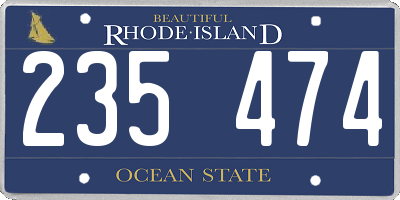 RI license plate 235474