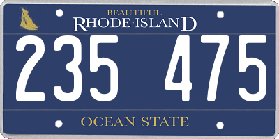 RI license plate 235475