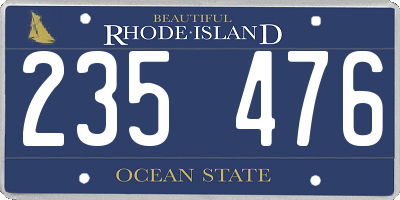 RI license plate 235476
