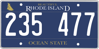RI license plate 235477