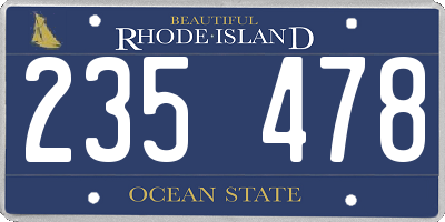 RI license plate 235478