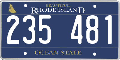 RI license plate 235481