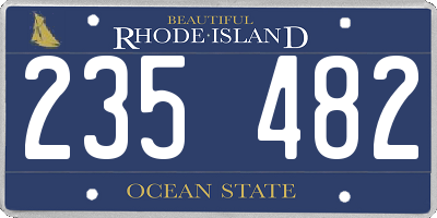RI license plate 235482