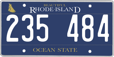 RI license plate 235484