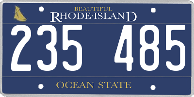 RI license plate 235485