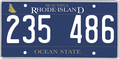 RI license plate 235486