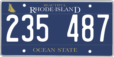 RI license plate 235487