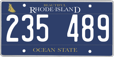 RI license plate 235489