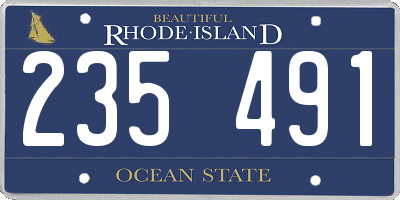 RI license plate 235491
