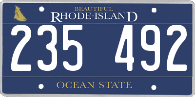 RI license plate 235492