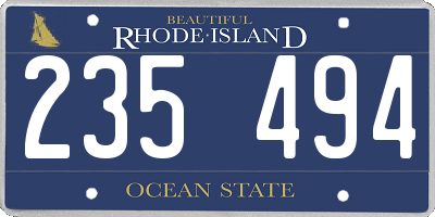 RI license plate 235494