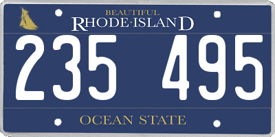 RI license plate 235495