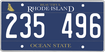 RI license plate 235496